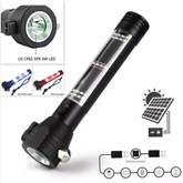 Solar Flashlight Pro – Multi-Tool Emergency Light with Alarm & Safety Hammer