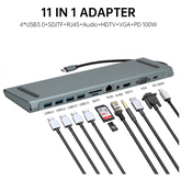 11-in-1 Type-C Docking Station Hub
