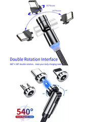 540° Magnetic 3-in-1 Fast Charging Cable