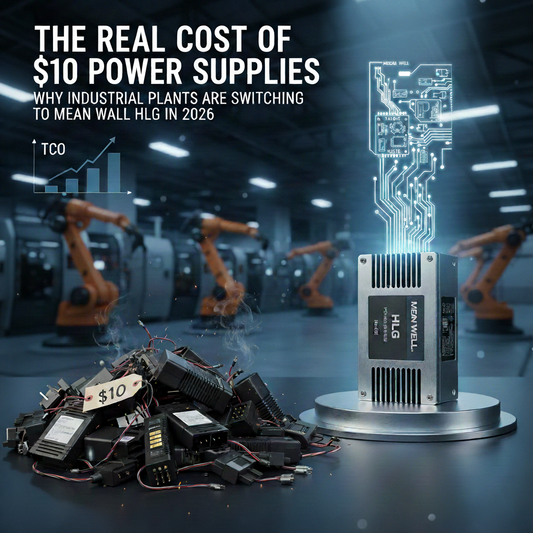 The Real Cost of $10 Power Supplies: Why Industrial Plants are Switching to MEAN WELL HLG in 2026