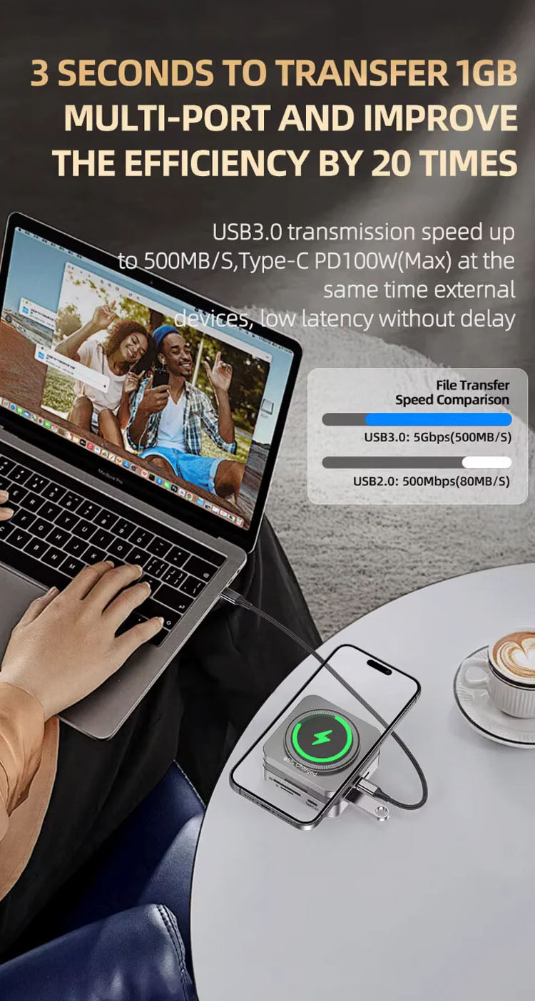 10-in-1 Hub Foldable Wireless Charger