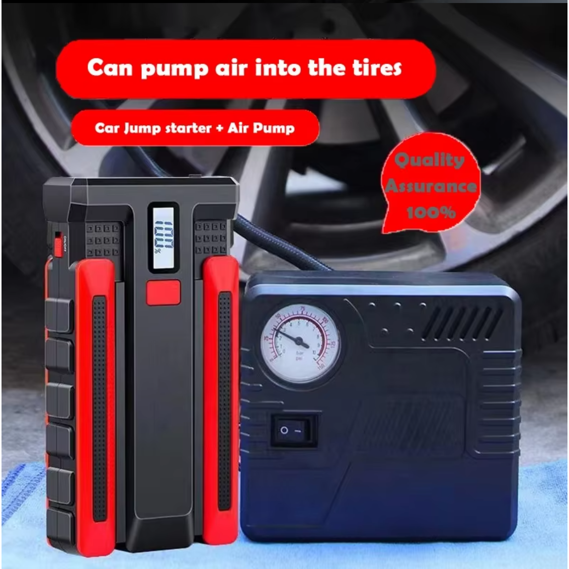 RoadSurge – Car Jump Starter Power Bank with Air Pump