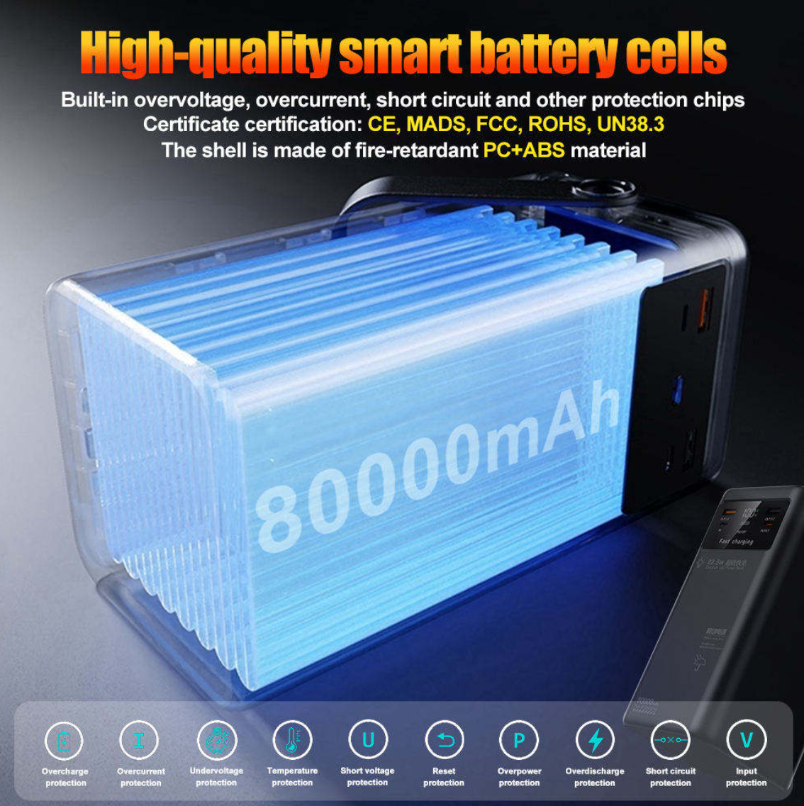 CampPower 80K -  Power Bank with LED Camping Light