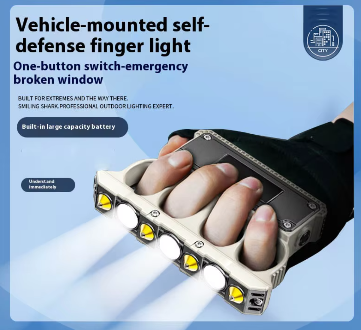 Finger Grip Safety Flashight