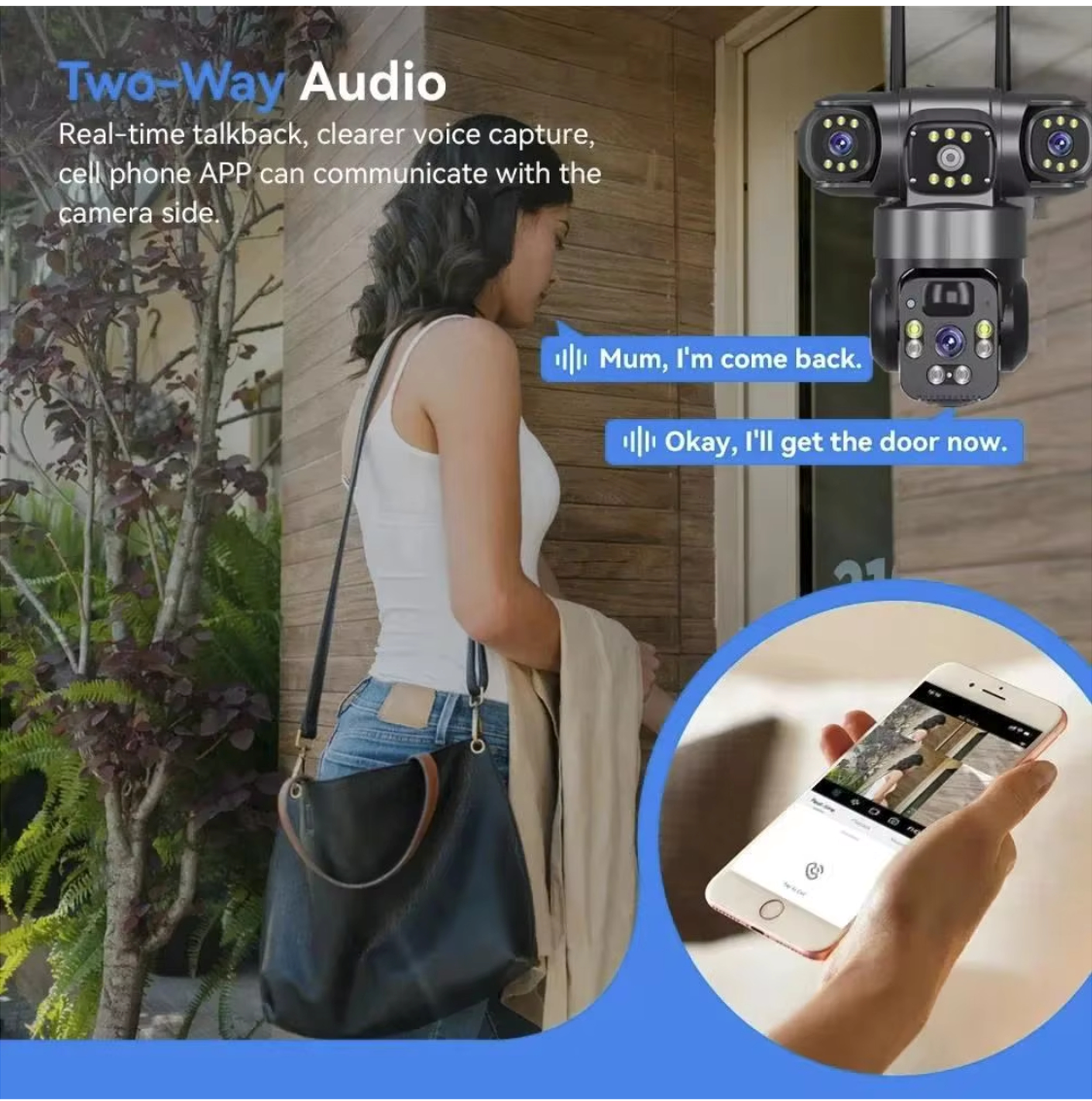 SolarGuard 3-Cam Triple-Lens Solar Camera V380