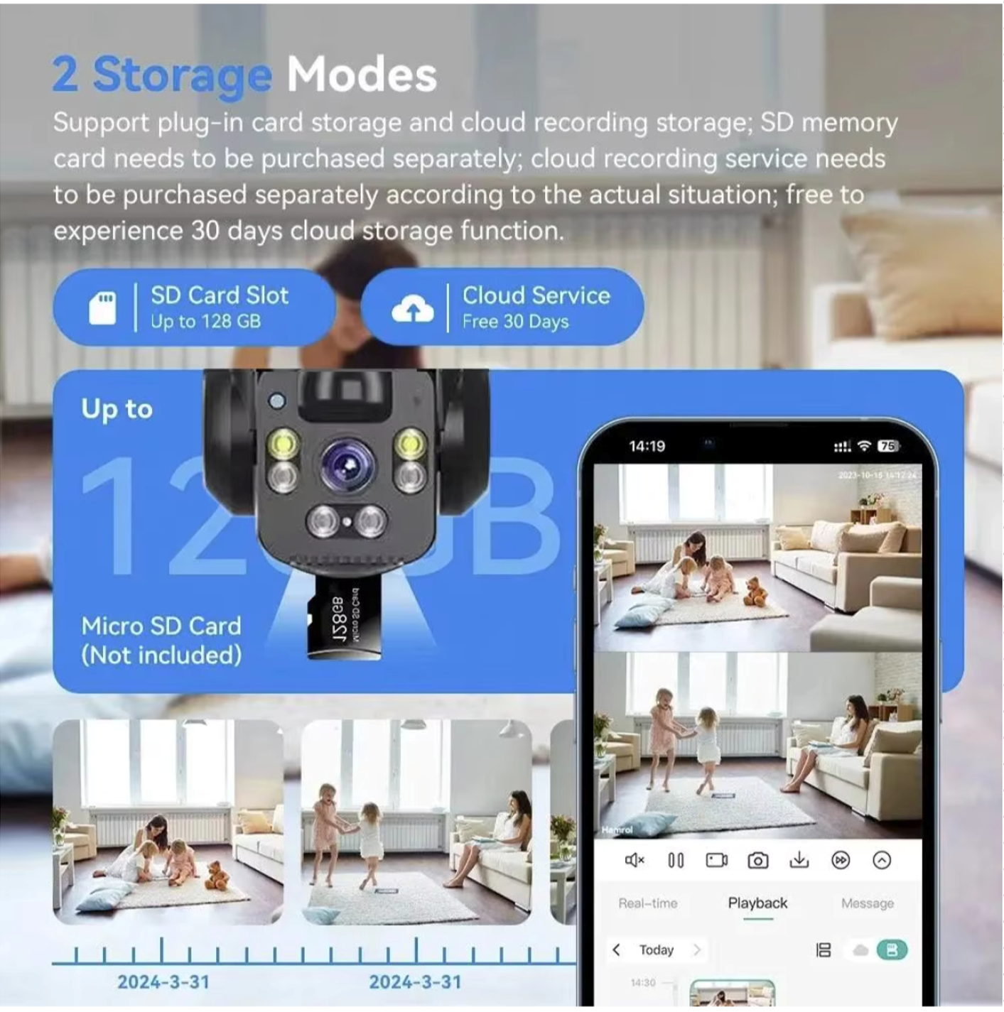 SolarGuard 3-Cam Triple-Lens Solar Camera V380