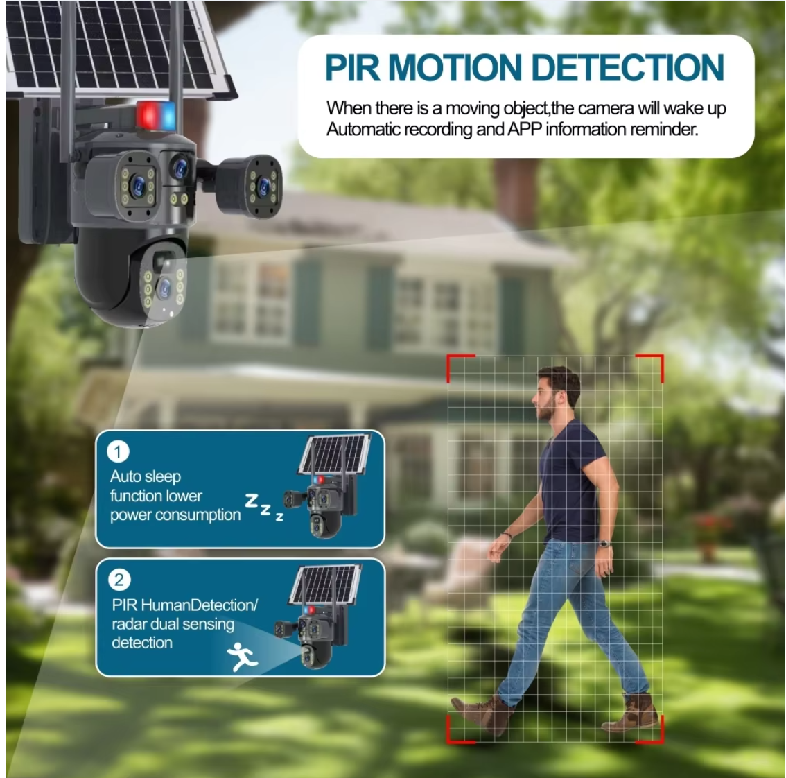 Starlight Tri Lens Solar PTZ Camera