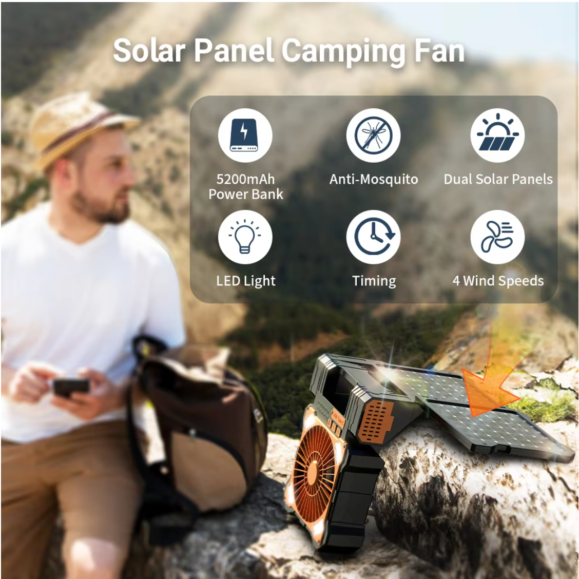 Multifunctional  Solar Camping Fan
