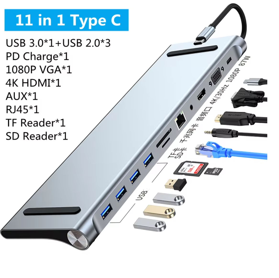 11-in-1 Type-C Docking Station Hub