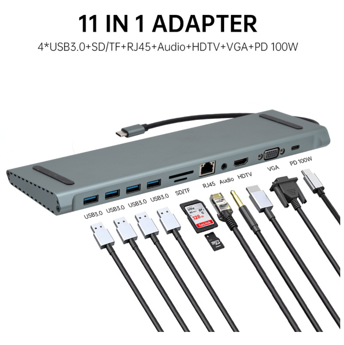 11-in-1 Type-C Docking Station Hub