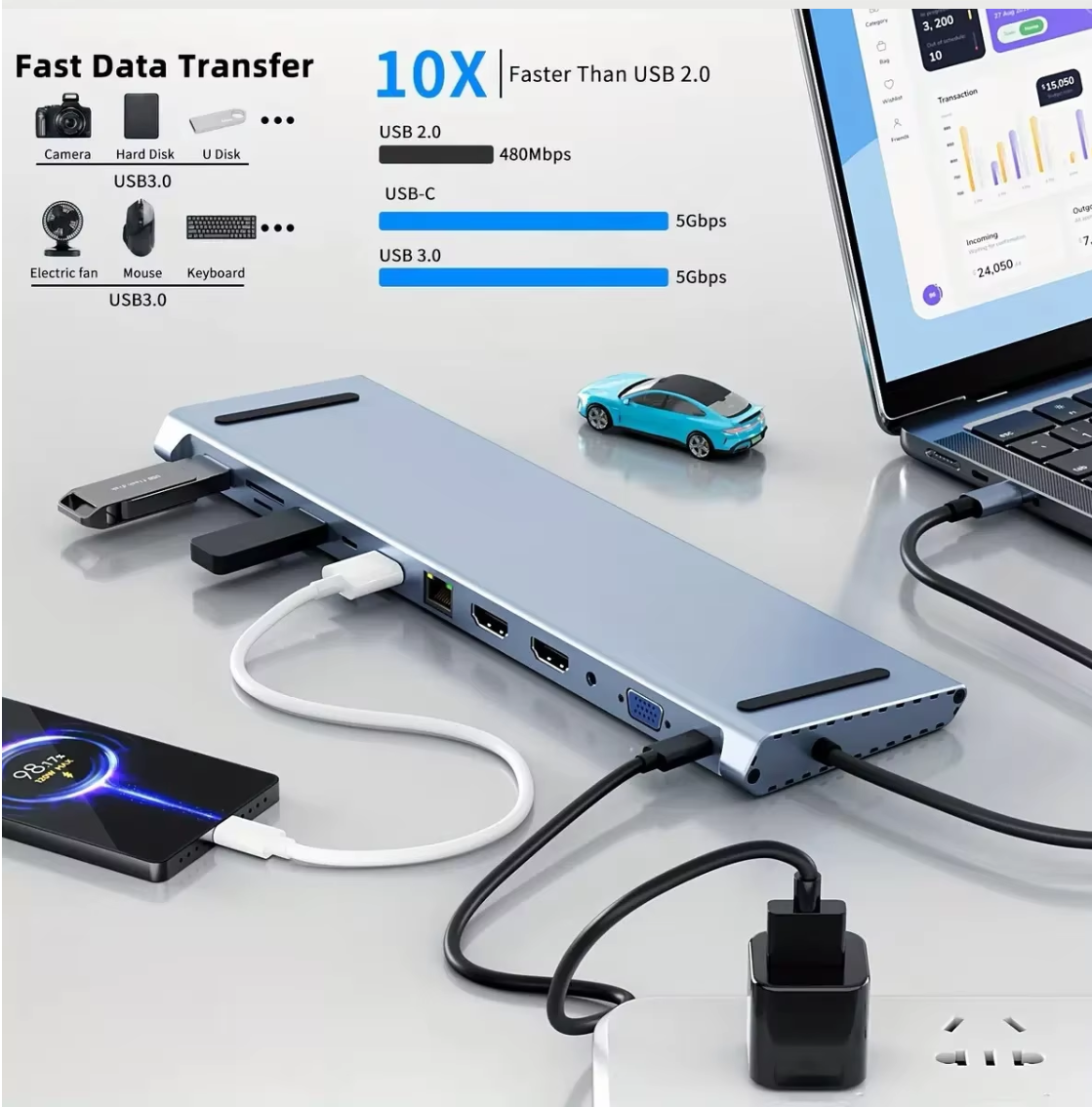 11-in-1 Type-C Docking Station Hub