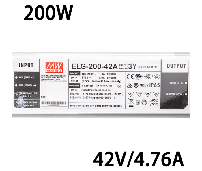 Mean Well ELG-200-42A-3Y 42V 200W