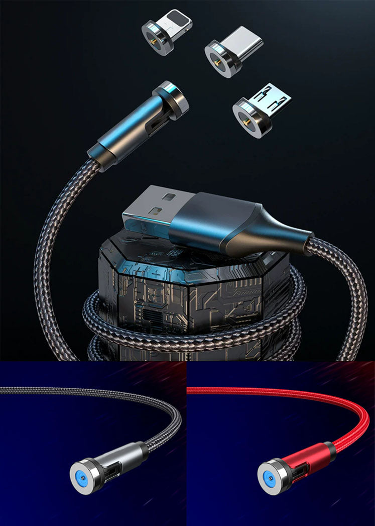 540° Magnetic 3-in-1 Fast Charging Cable
