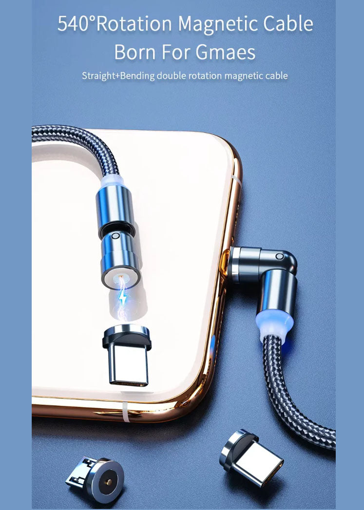 540° Magnetic 3-in-1 Fast Charging Cable