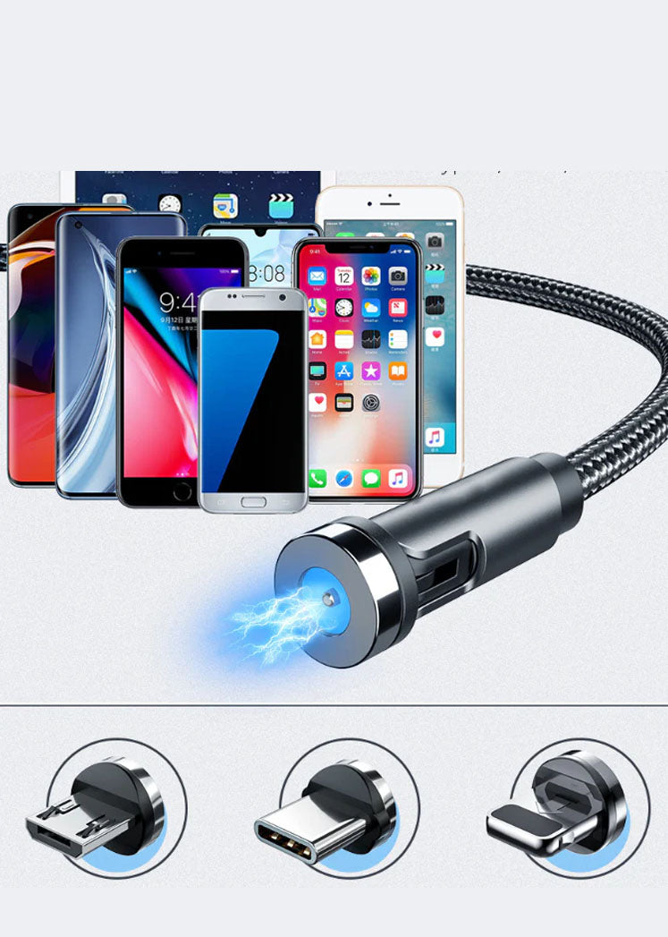 540° Magnetic 3-in-1 Fast Charging Cable