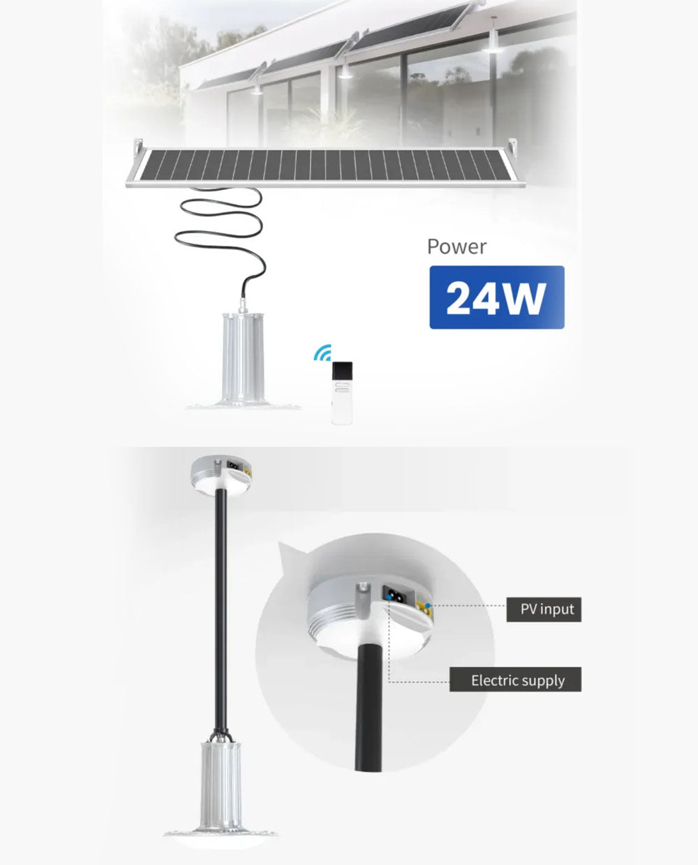Adjustable Hybrid Solar LED Light