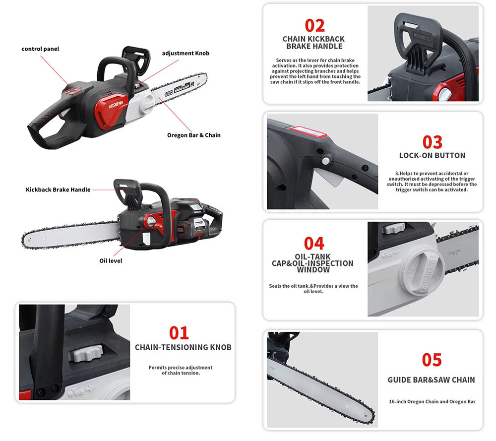 40V 16" Cordless Electric Chainsaw
