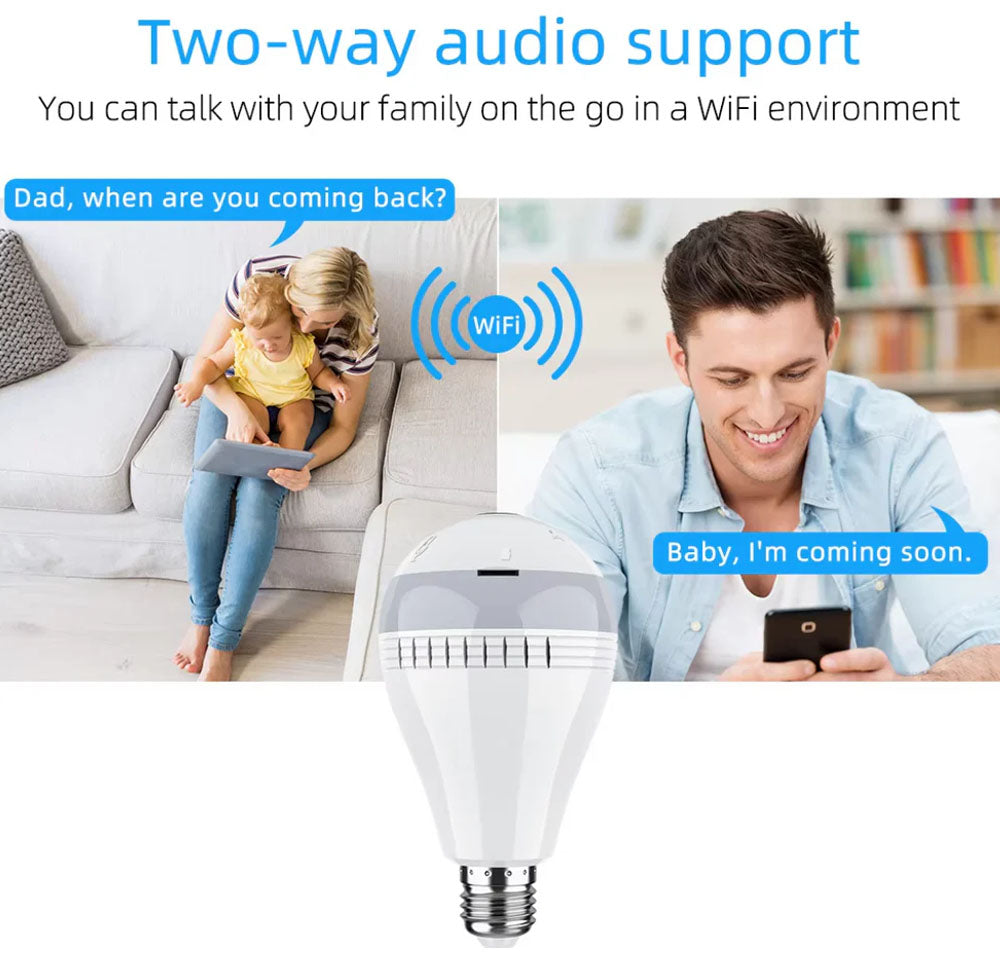 E27 360° Panoramic WiFi Bulb Camera