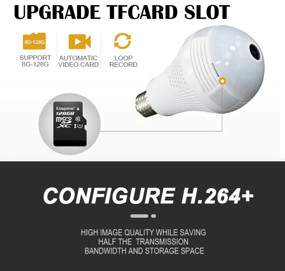 E27 360° Panoramic WiFi Bulb Camera