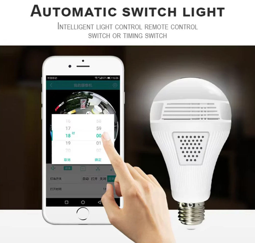 E27 360° Panoramic WiFi Bulb Camera