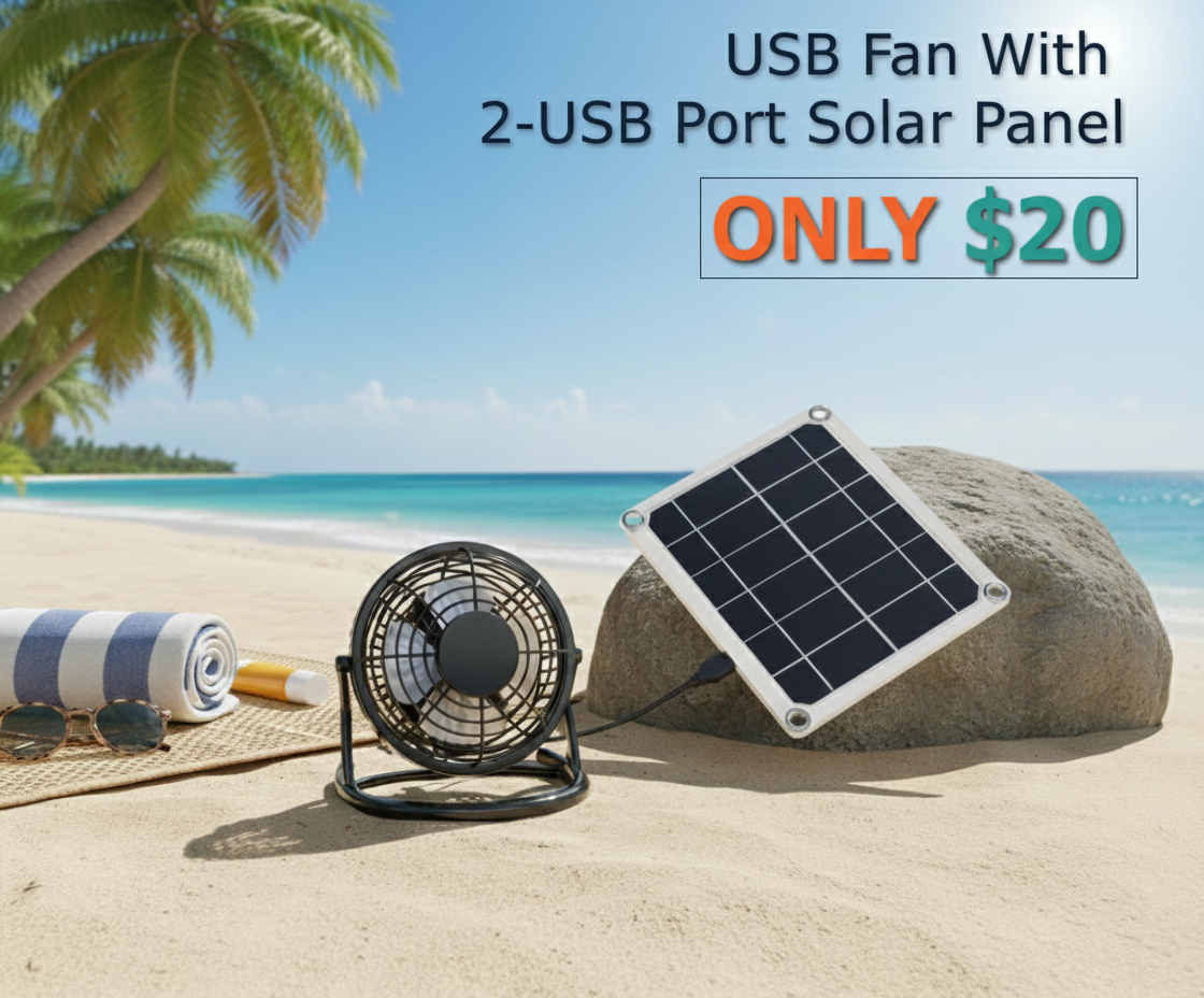 Solar-Powered USB Fan Kit
