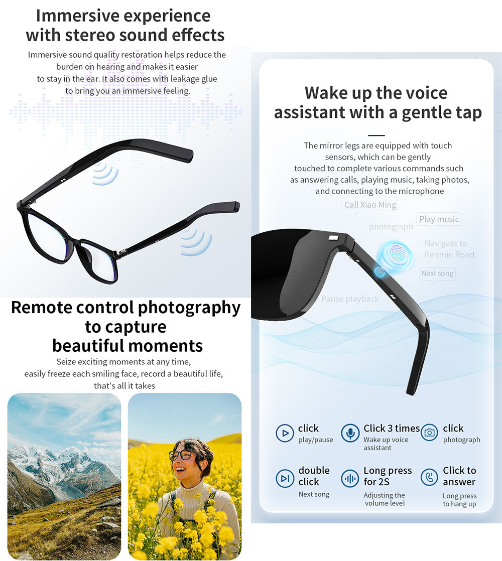 Bluetooth Earphone Glasses