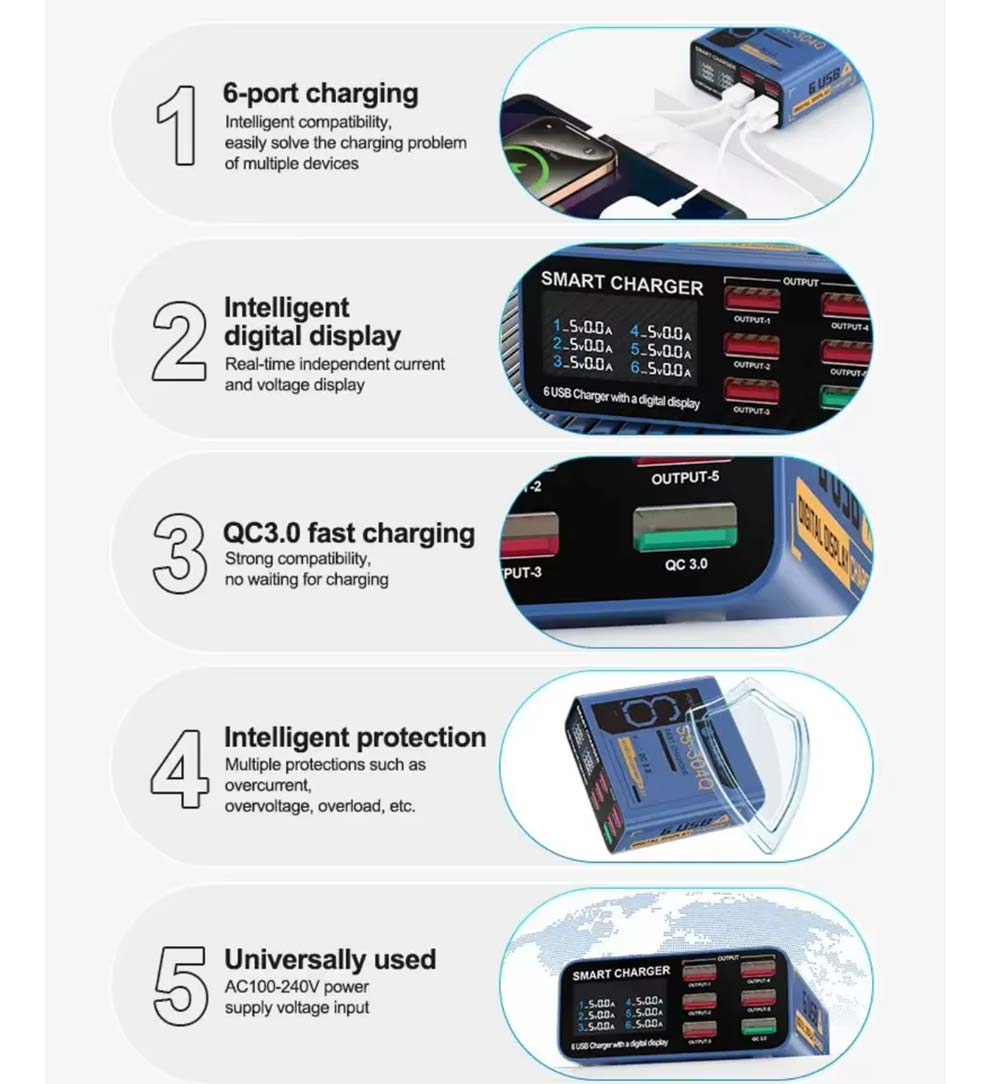PowerHub: 6-port USB charger