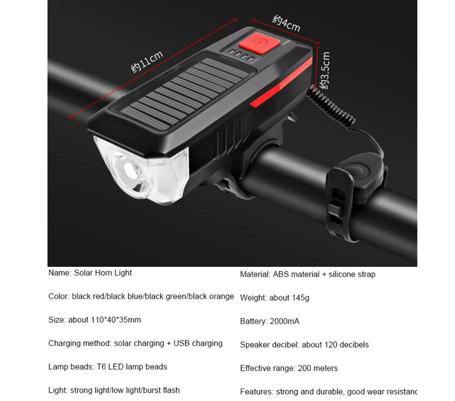 Solar Bike Light - Single Headlamp