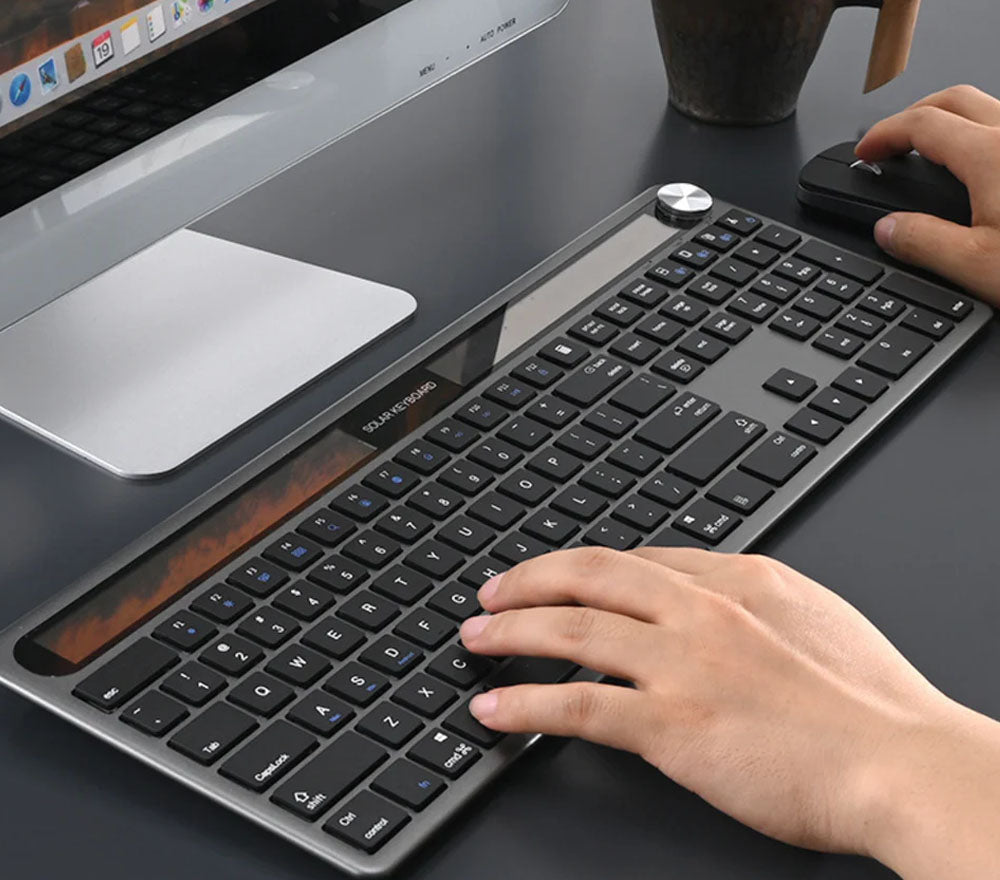 Solar Powered Wireless Bluetooth Keyboard