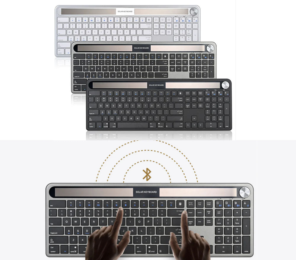 Solar Powered Wireless Bluetooth Keyboard