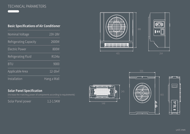 100% DC Solar-Powered Air Conditioner – High-Efficiency Inverter System